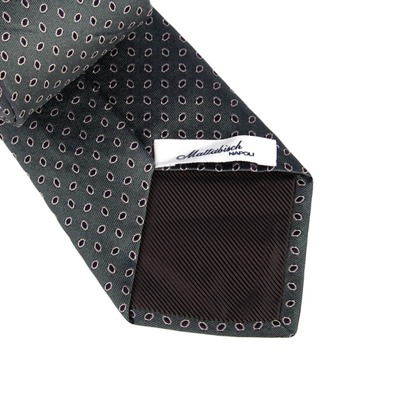 MATTABISCH BLACK, DARK STATE GRAY, WHITE PAISLEY TIE | MENS - Picture 4 of 4